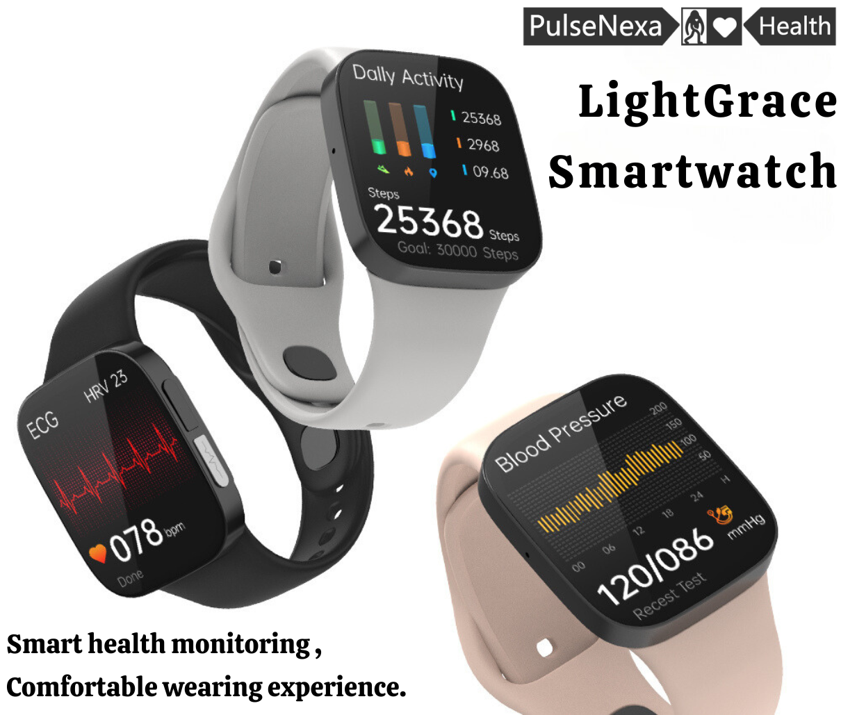 PulseNexa LightGrace Smartwatch❤️ Exclusive Health Tracker🔥