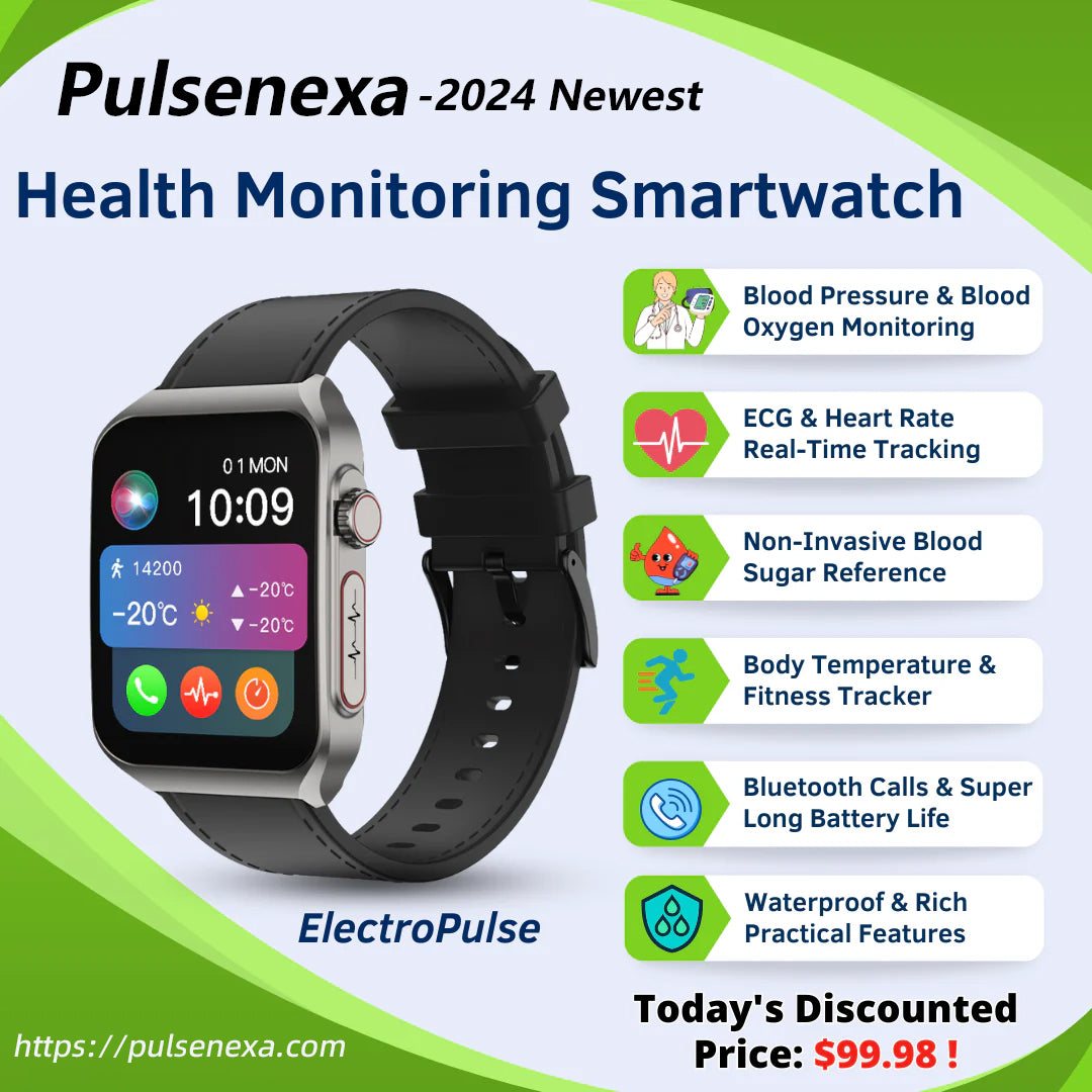 PulseNexa 2024 Best ElectroPulse Health Smartwatch Equipped With The Latest Technology BP+HR+ECG+ BG+SpO2❤️